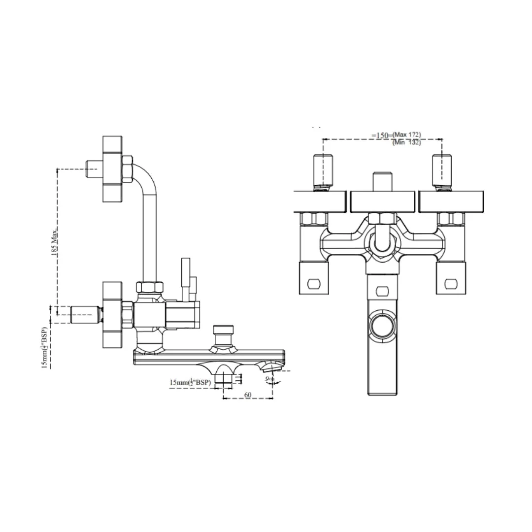 Cera 3 way wall mixer gayle F1014403 F1014403 Chrome - image 4
