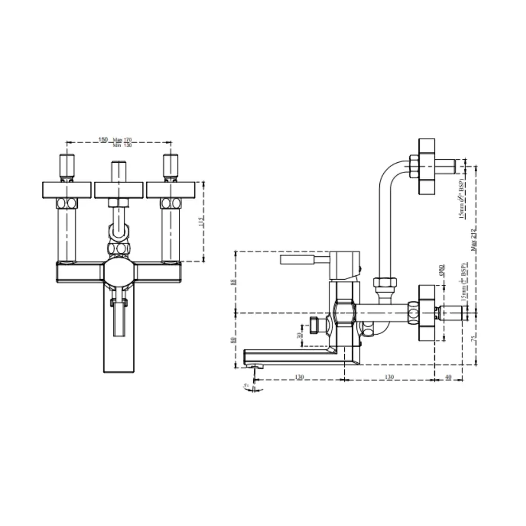 Cera 2 way wall mixer gayle F1014411 F1014411 Chrome - image 4