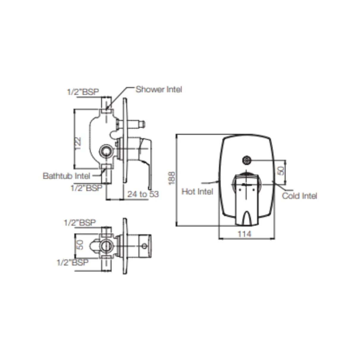 Parryware 2 way diverter euclid G2350A1 G2350A1 Chrome - image 2