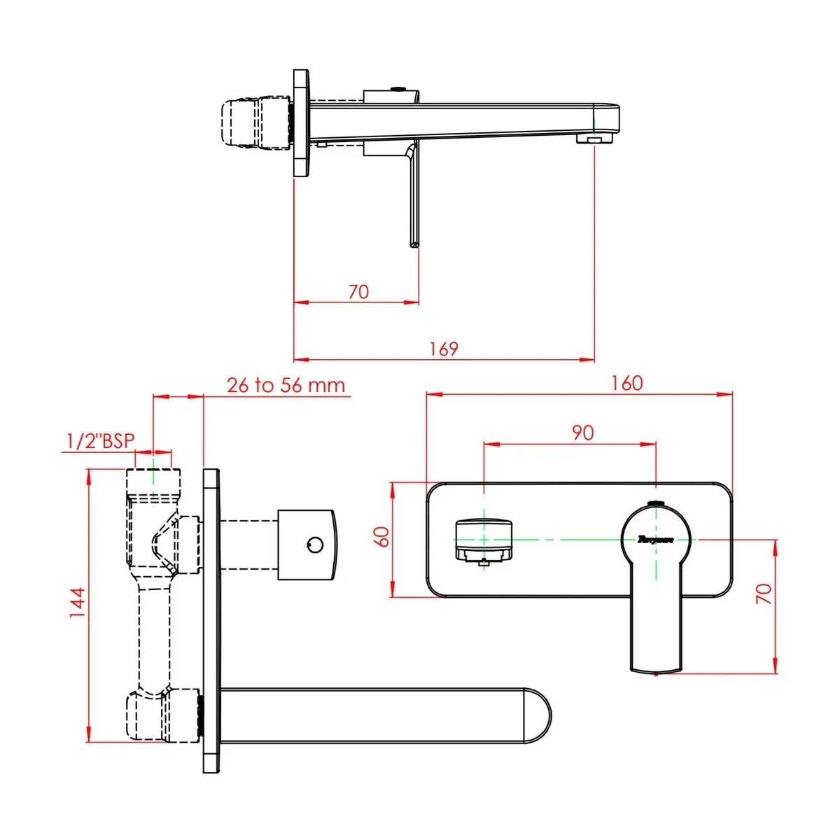 Parryware 2 way diverter crust G3150A1 G3150A1 Chrome - image 2