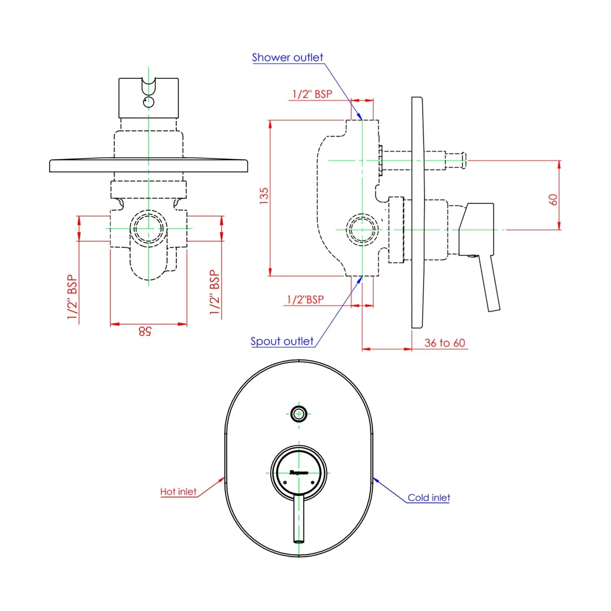 Parryware 2 way diverter agate pro G332KA1 G332KA1 Chrome - image 2