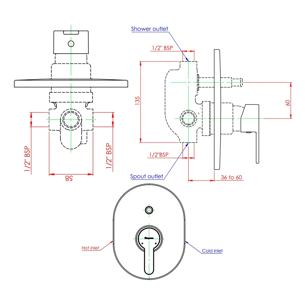 Parryware 2 way diverter claret G522KA1 G522KA1 Chrome - image 2