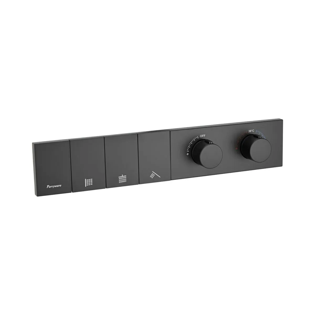Parryware 3 way thermostatic diverter harmony T51487C T51487C Matt Black - image 1