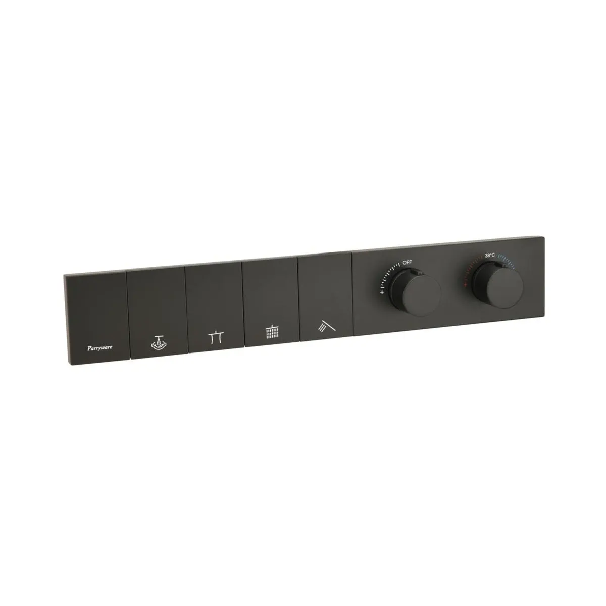 Parryware 4 way thermostatic diverter harmony T51497C T51497C Matt Black - image 1