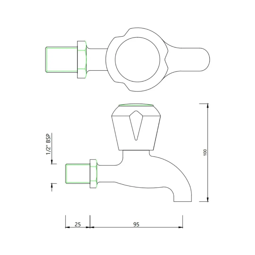 Essco wc area bib tap Marvel MQT-CHR-511KN Chrome - image 2
