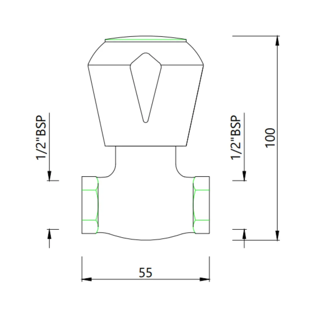 Essco basin area stop valve Marvel MQT-CHR-513BKN Chrome - image 2