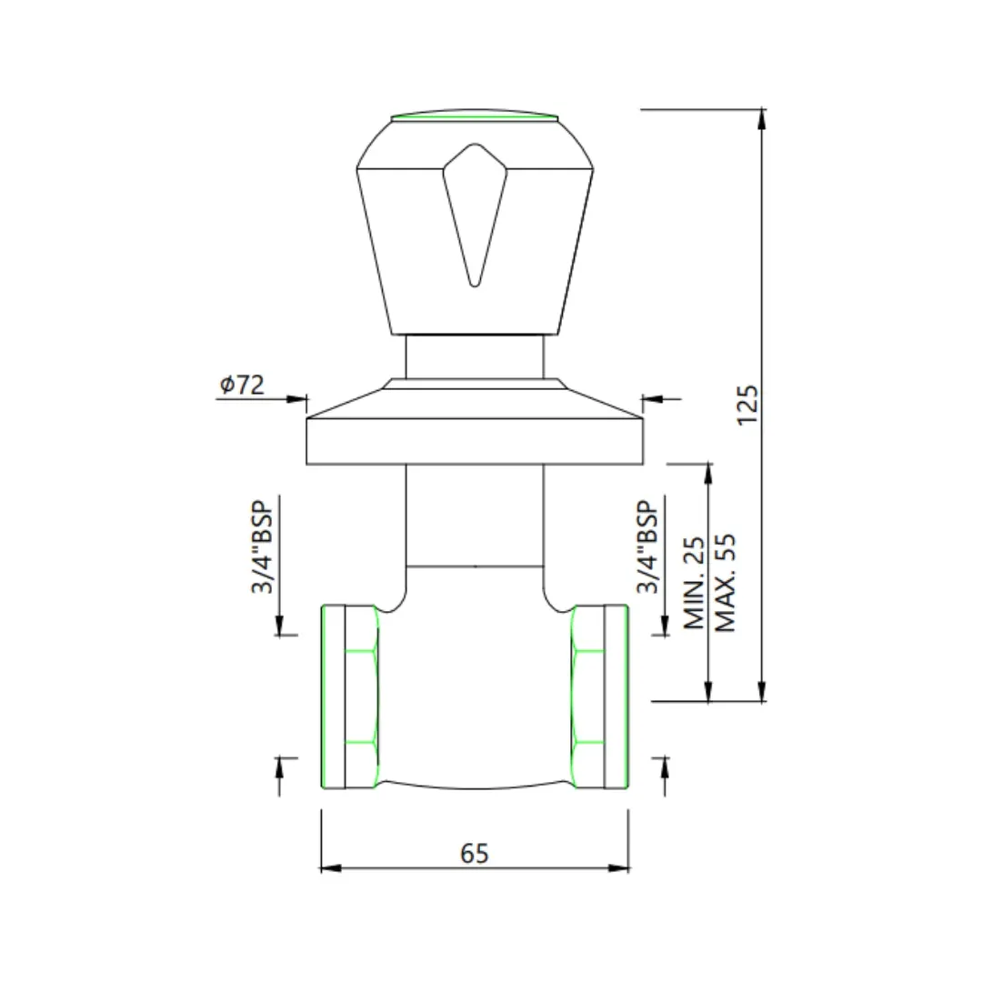 Essco basin area stop valve Marvel MQT-CHR-514FKN Chrome - image 2
