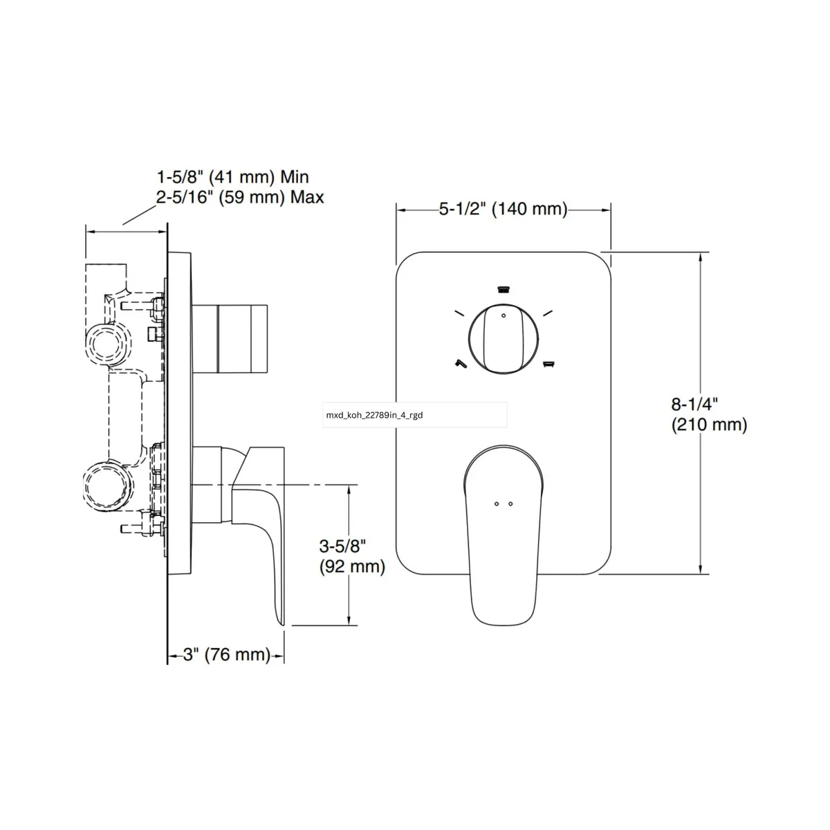 Kohler 3 way diverter aleo 22792IN-4FP-BV 22792IN-4FP-BV Brushed Bronze - image 2