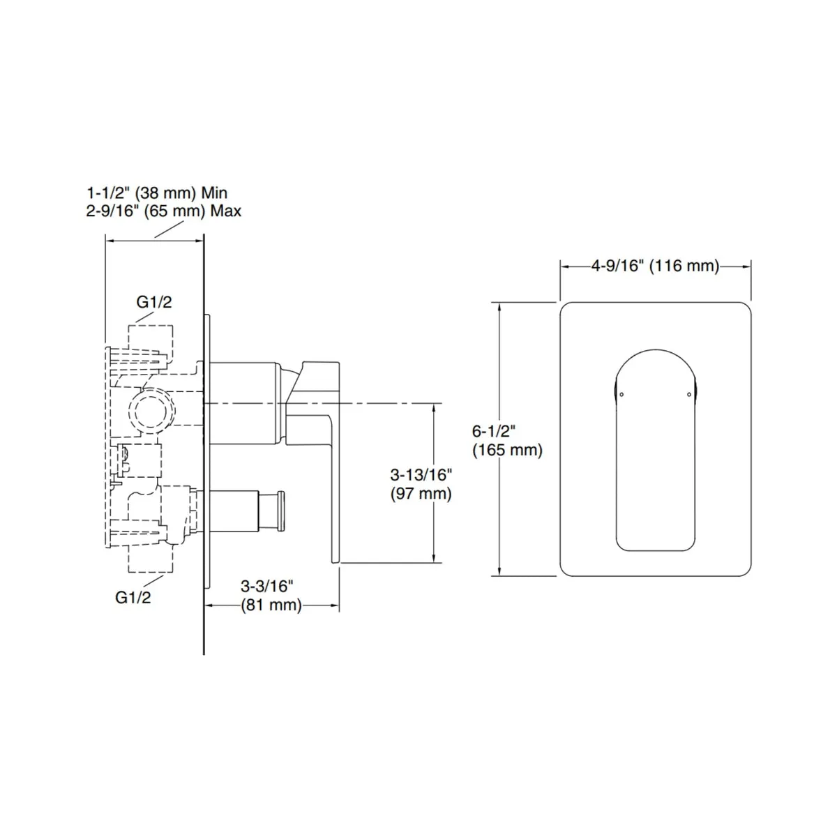 Kohler 2 way diverter parallel 23496IN-4-CP 23496IN-4-CP Chrome - image 2