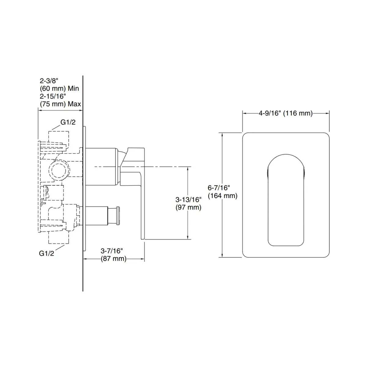 Kohler 2 way diverter parallel 23496IN-4SL-BV 23496IN-4SL-BV Brushed Bronze - image 2