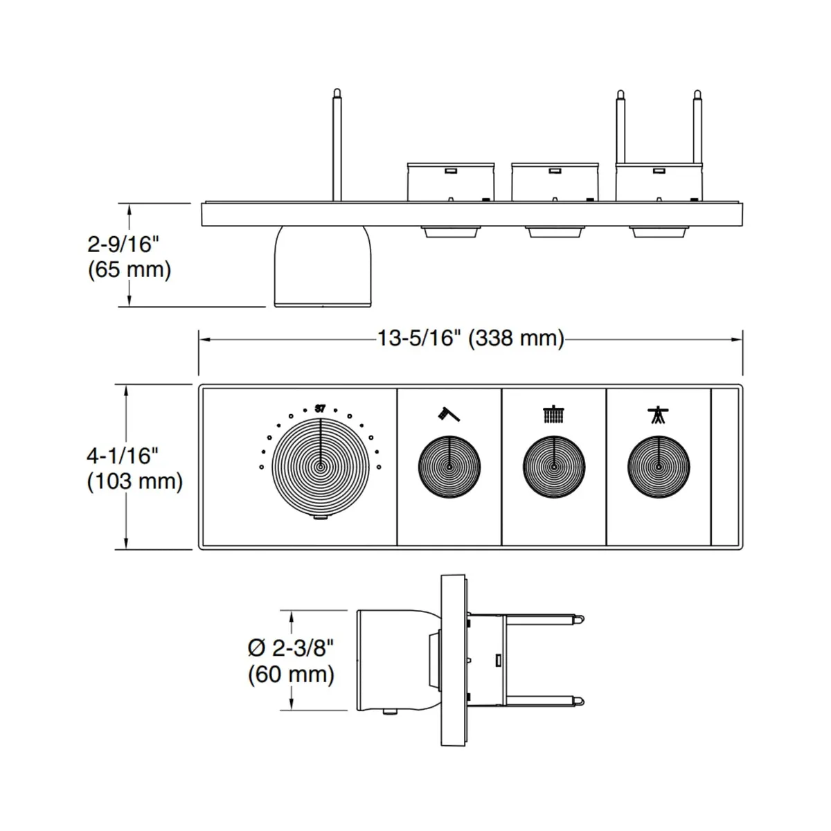 Kohler 3 way thermostatic diverter anthem 26347IN-9-BV 26347IN-9-BV Brushed Bronze - image 2