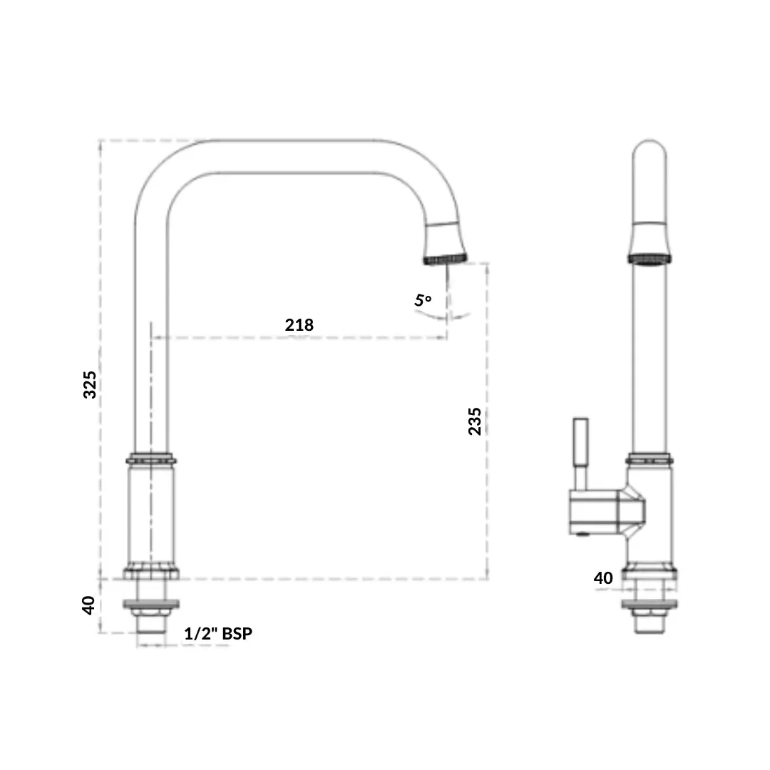 Cera table mounted regular kitchen sink tap gayle F1014311 with swinging spout in chrome finish F1014311 Standard - image 6