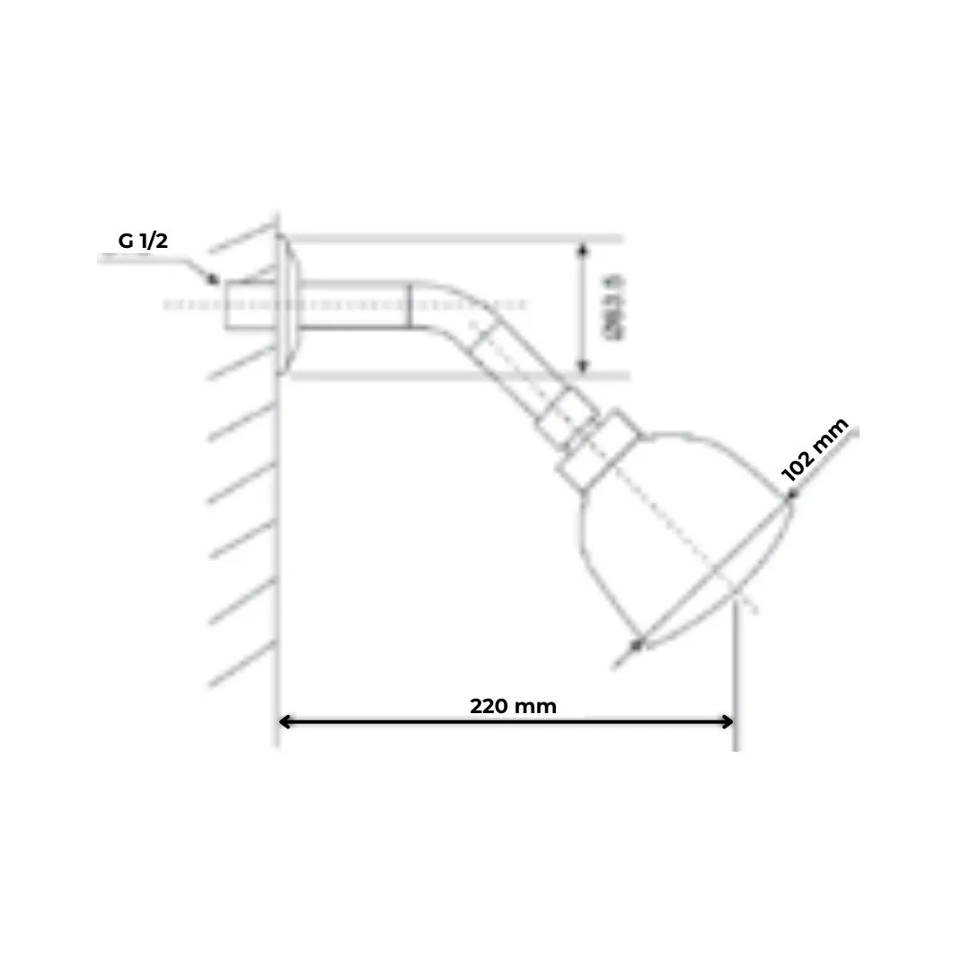 American Standard single flow overhead shower FFAS9031-000500BC0 FFAS9031-000500BC0 Chrome - image 2