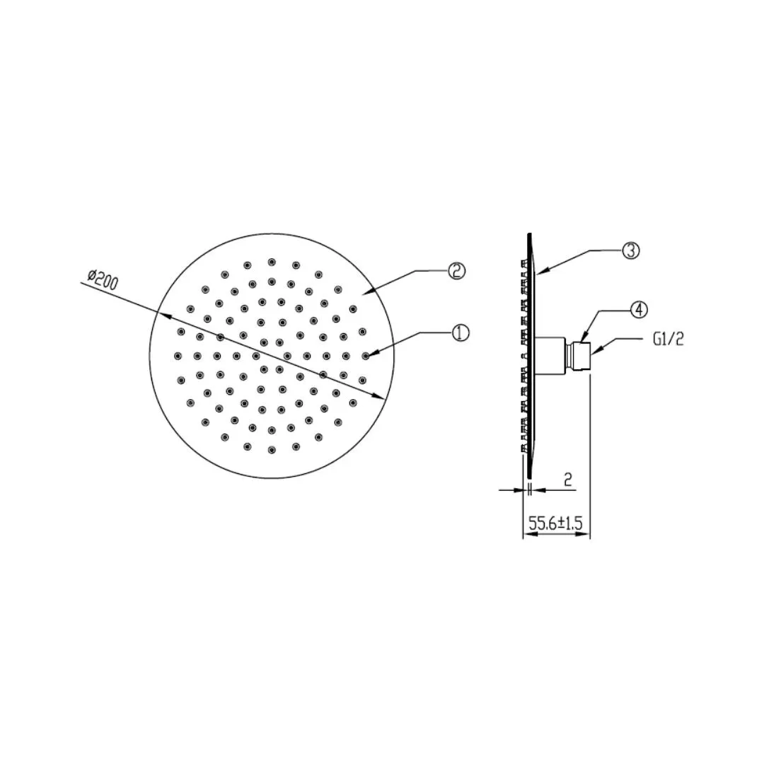 American Standard single flow overhead shower FFASS029-000500BF0 FFASS029-000500BF0 Chrome - image 2