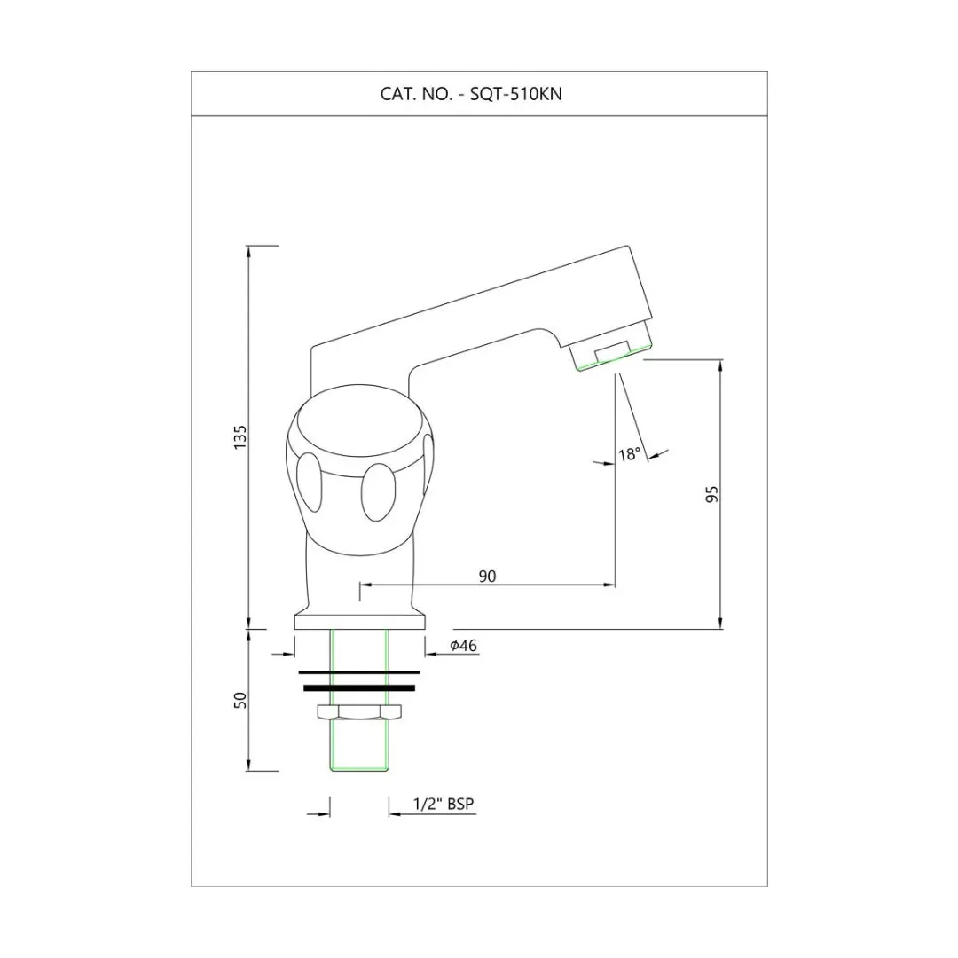 Essco table mounted regular basin tap sumthing special SQT-CHR-510AKN Chrome - image 2