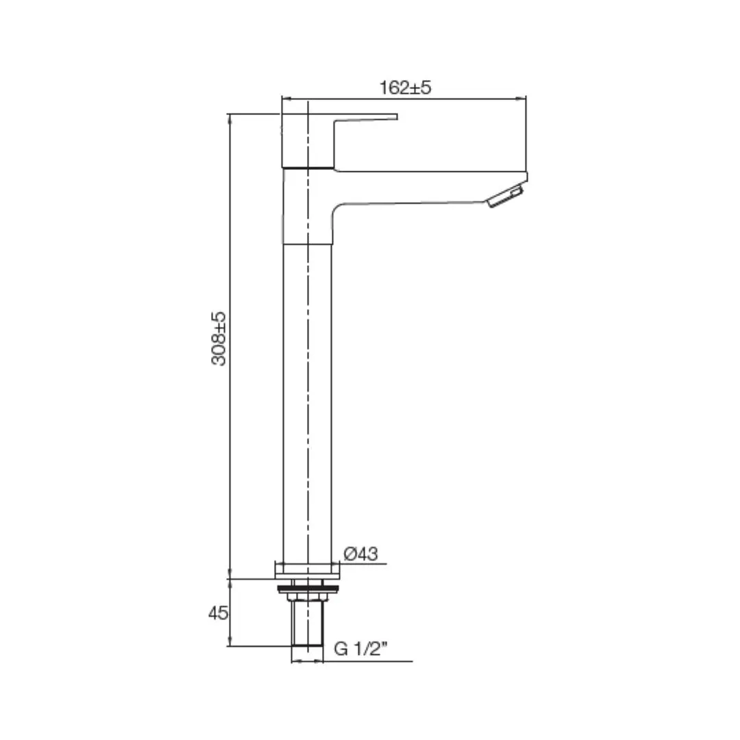 Parryware table mounted tall boy basin tap praseo T1342A1 T1342A1 Chrome - image 2