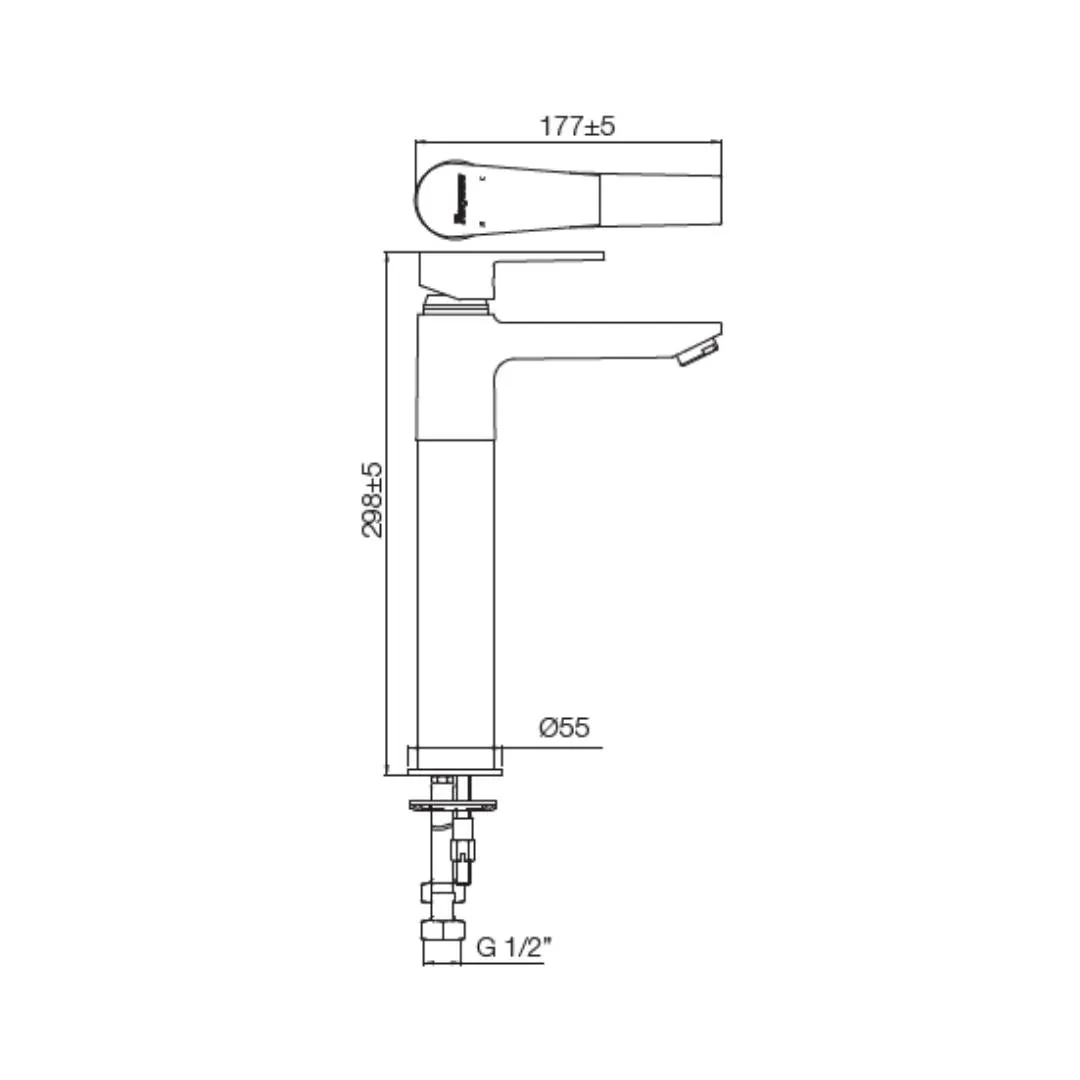 Parryware table mounted tall boy basin mixer praseo T1346A1 T1346A1 Chrome - image 2
