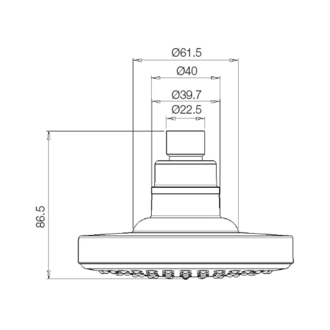 Parryware single flow overhead shower T9809A1 T9809A1 Chrome - image 2