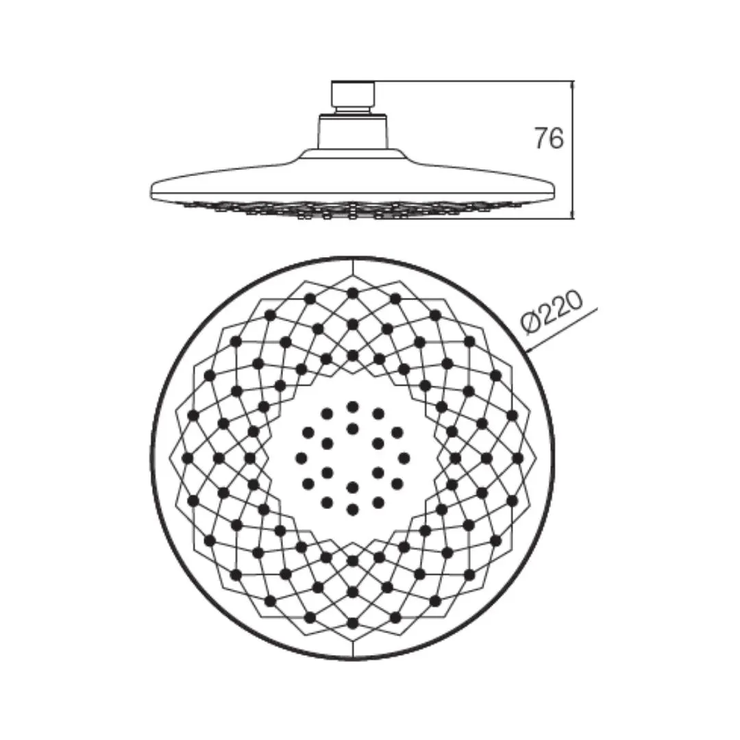 Parryware single flow overhead shower T9837A1 T9837A1 Black - image 2