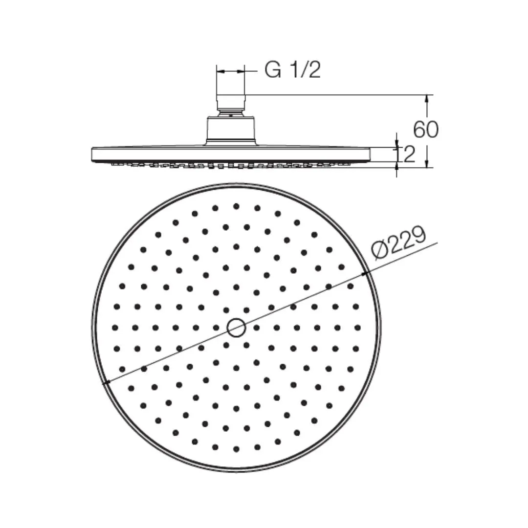 Parryware single flow overhead shower T9840A1 T9840A1 Chrome - image 2