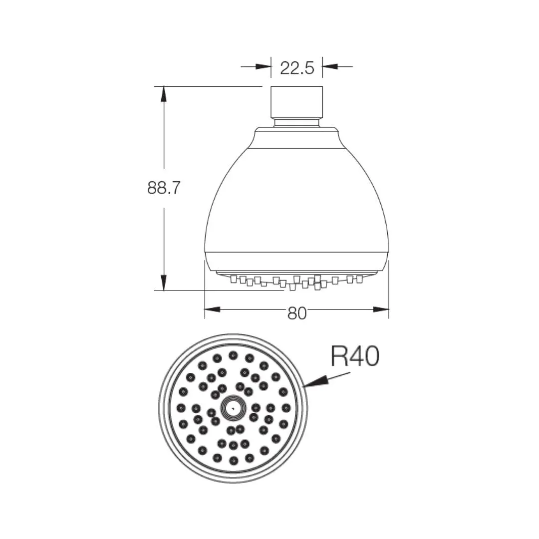 Parryware single flow overhead shower T9885A1 T9885A1 Chrome - image 2