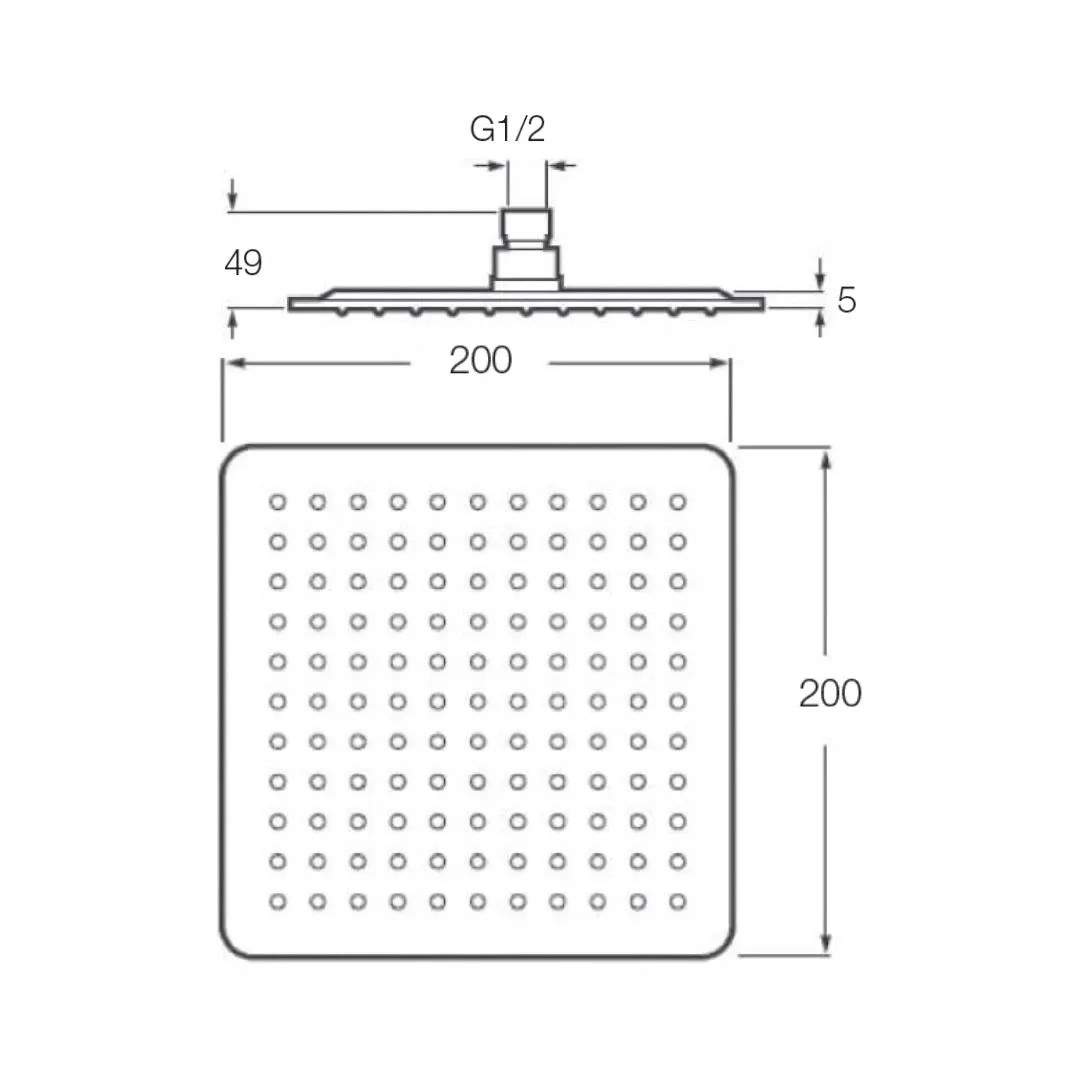 Parryware single flow overhead shower T9975A1 T9975A1 Stainless Steel - image 2