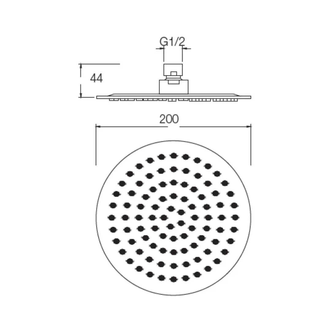 Parryware single flow overhead shower T9976A1 T9976A1 Stainless Steel - image 2