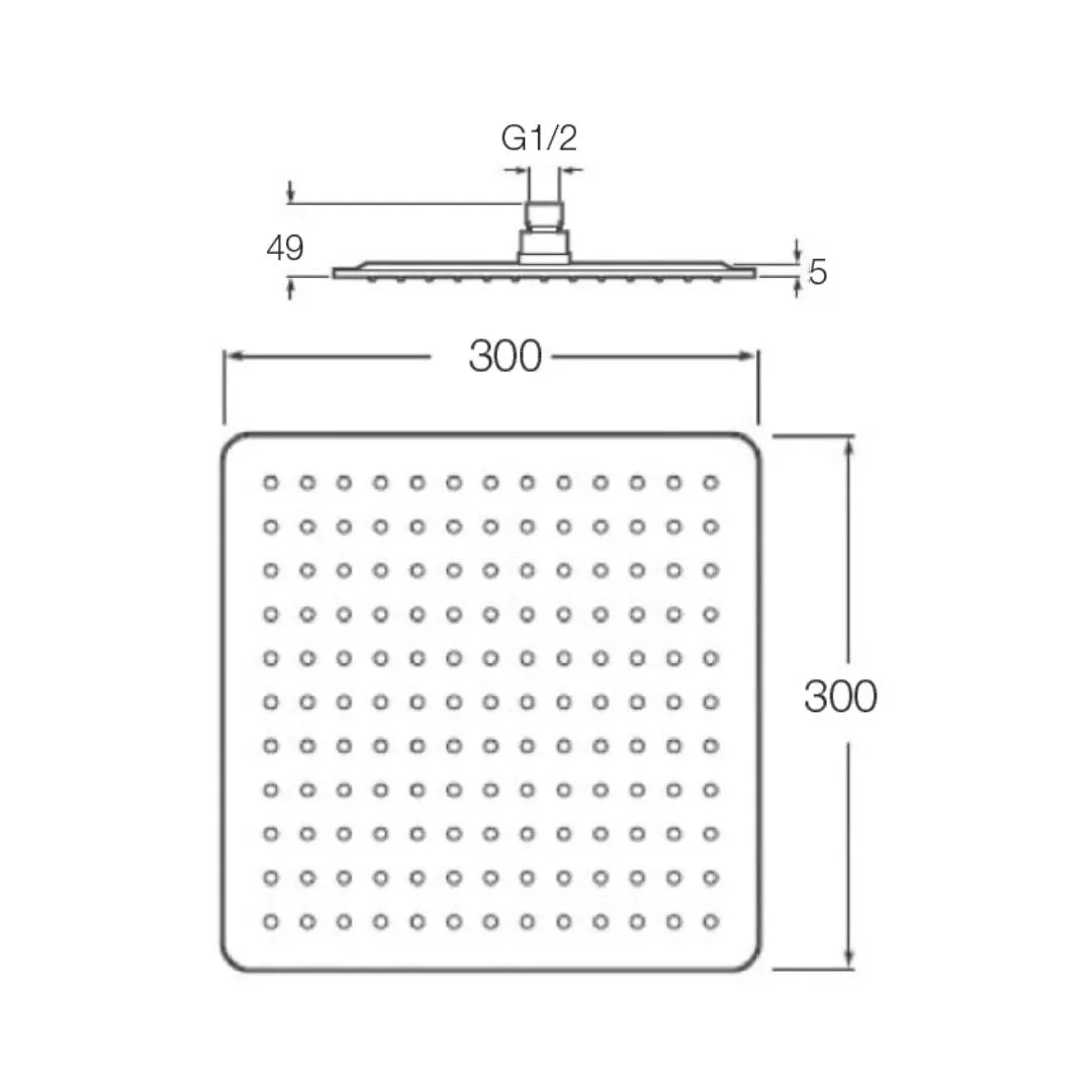 Parryware single flow overhead shower T9992A1 T9992A1 Stainless Steel - image 2