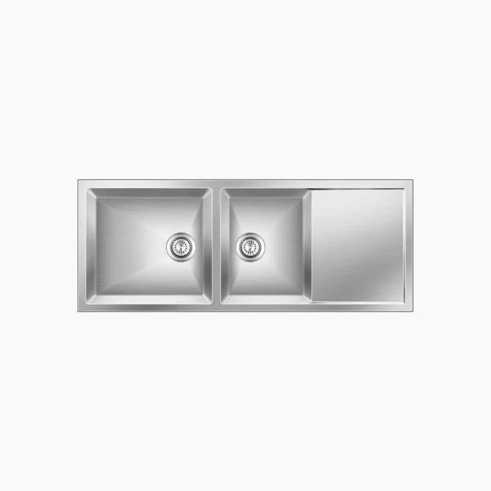 Nirali Ebony Stainless Steel Kitchen Sink, 51 x 20 in PC-NIR-EBONY-5120-SAT Hairline Satin - image 1