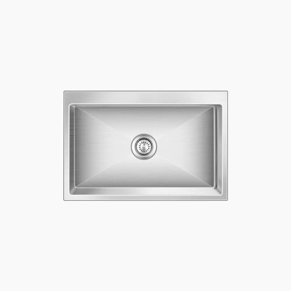 Nirali Eden Small Stainless Steel Kitchen Sink, 30 x 19.5 in PC-NIR-EDEN-295195-SAT Hairline Satin - image 1