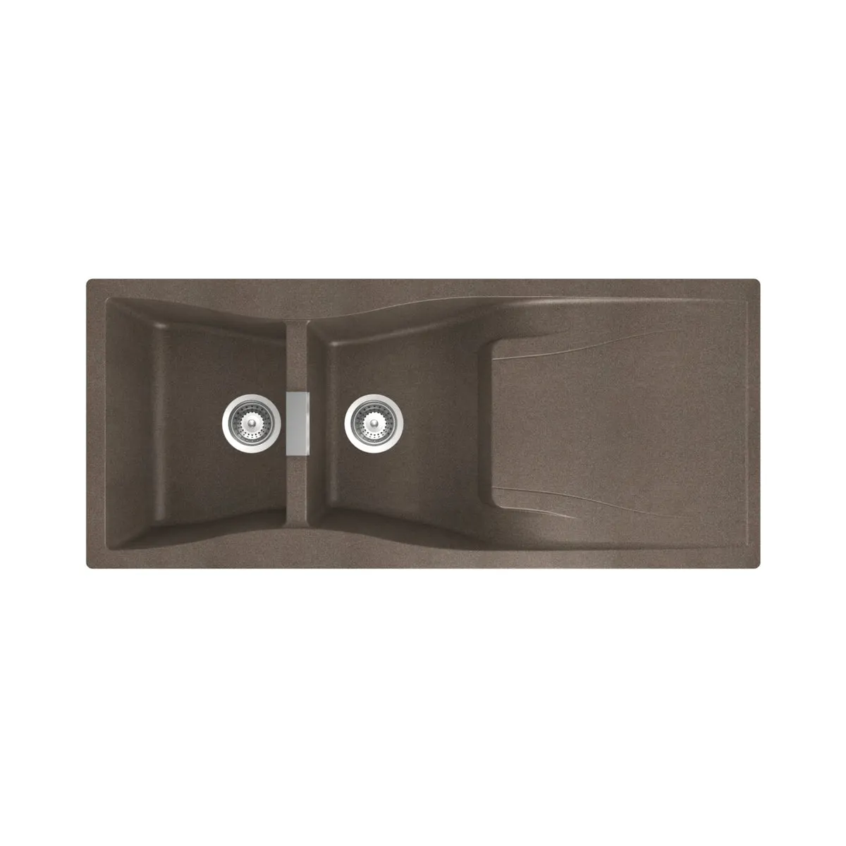 Nirali quartz sink quartz premium range elara wb 2 ( 46 x 19.5 inches ) PC-NIR-ELARAWB2-46195-MABR Magma Bronze - image 1