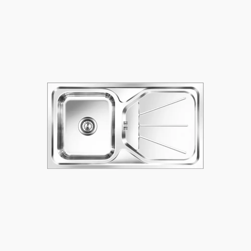 Nirali Elegance Unique Big Stainless Steel Kitchen Sink, 41 x 20 in PC-NIR-ELEGANCEUNIBIG-4120-SAT Satin - image 1