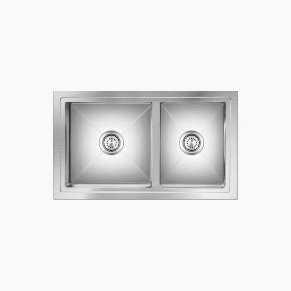 Nirali Emax Stainless Steel Kitchen Sink, 34 x 20 in PC-NIR-EMAX-3420-SAT Hairline Satin - image 1