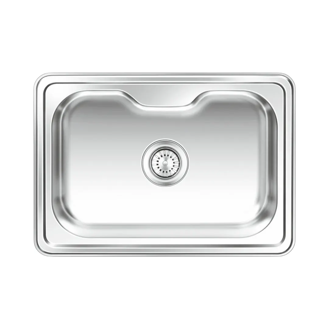 Nirali stainless steel sink d'signo range eureka Delux small ( 24.5 x 17.5 inches ) PC-NIR-EUREKADELSMA-245175-SAT Satin - image 1