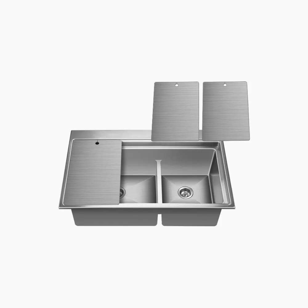 Nirali Exa Stainless Steel Kitchen Sink, 31.5 x 19.5 in PC-NIR-EXA-315195-SAT Hairline Satin - image 1