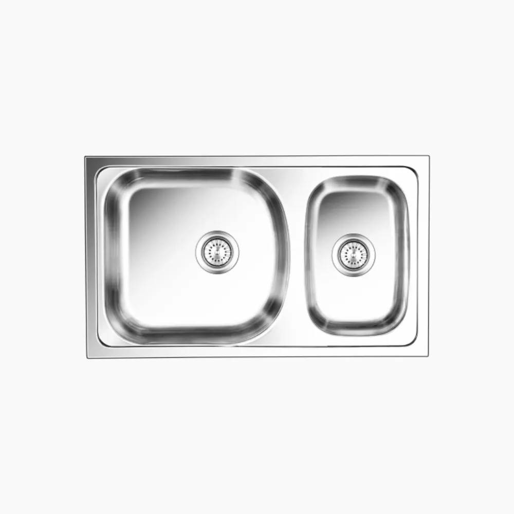 Nirali Gloria Stainless Steel Kitchen Sink, Double Bowl, 34 x 20 in PC-NIR-GLORIA-3420-GLO Glossy - image 1