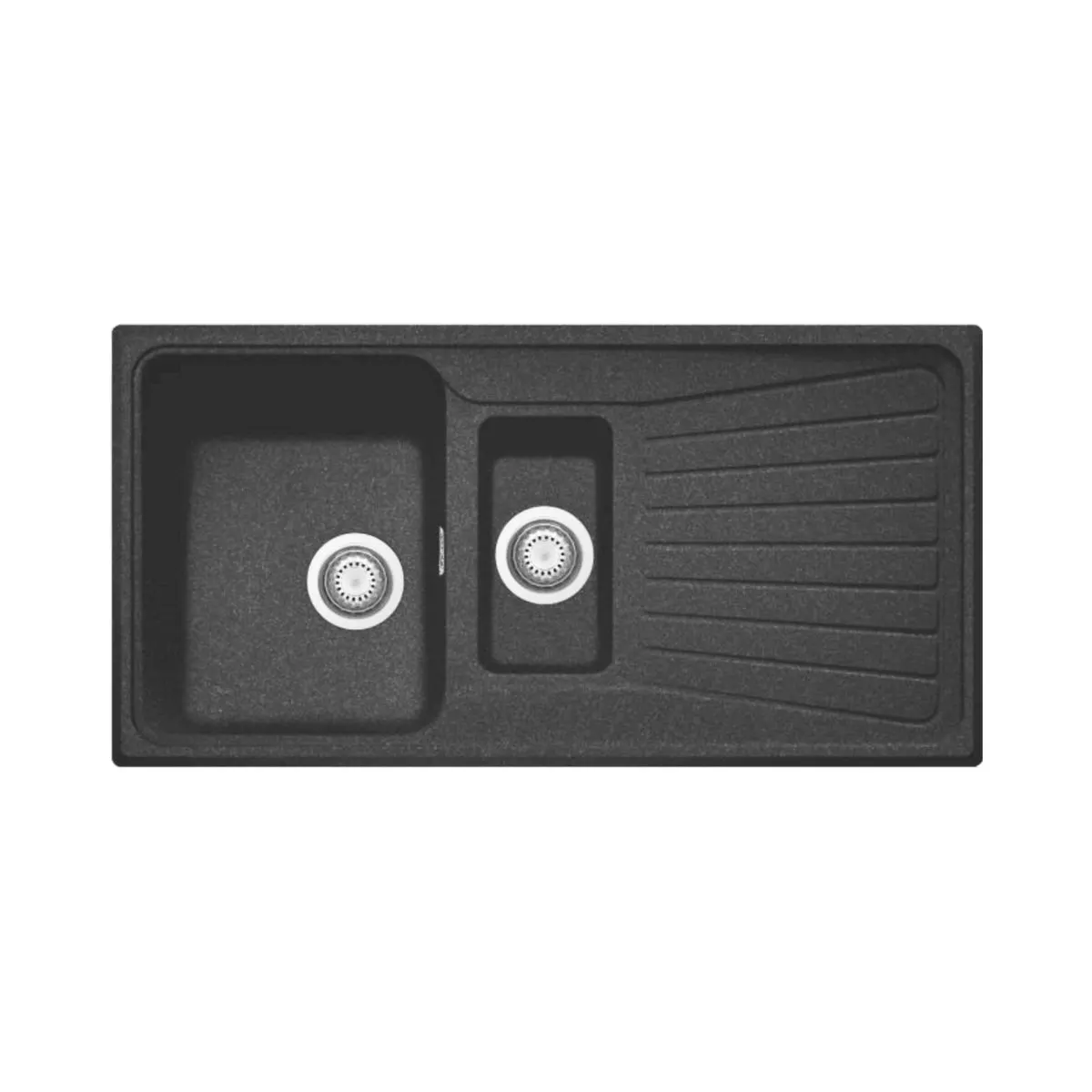 Nirali quartz sink quartz premium range granio ( 39 x 19.5 inches ) PC-NIR-GRANIO-39195-BLGR Black Granite - image 1