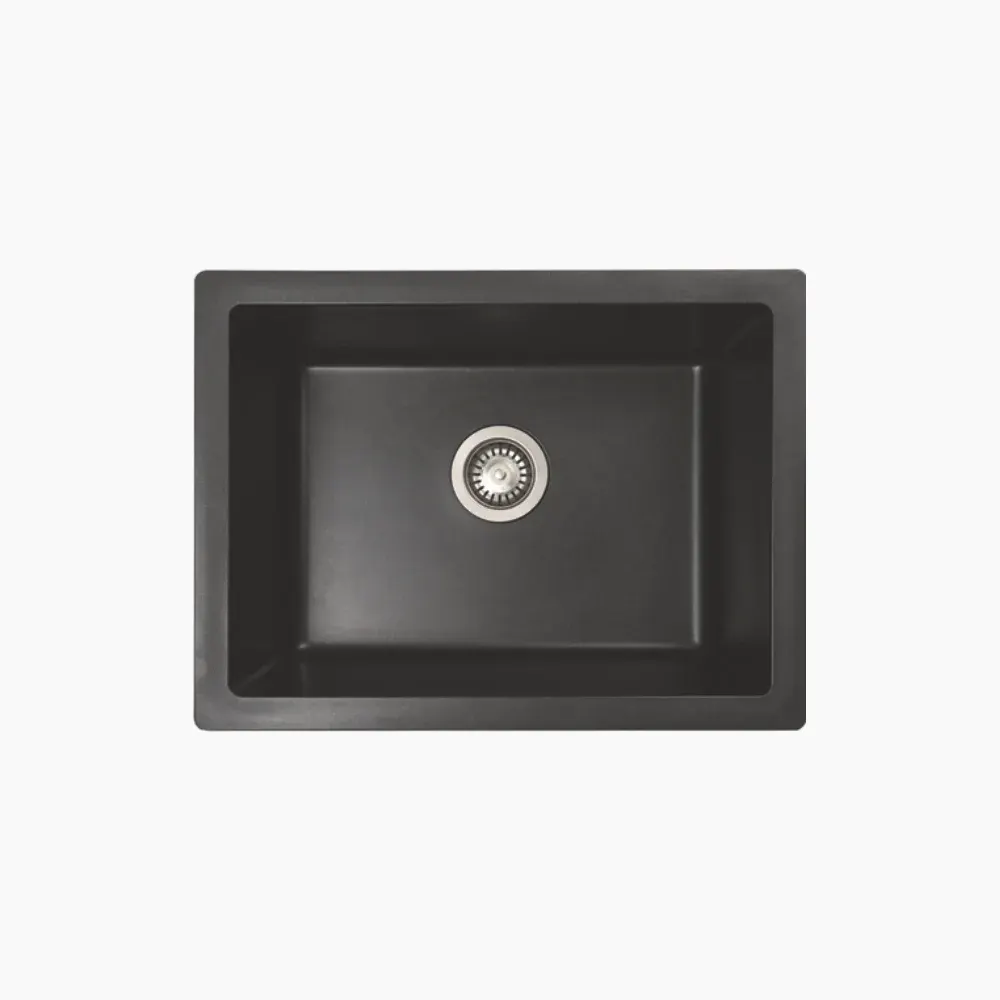 Nirali Livia Big Quartz Kitchen Sink, 21 x 18 in PC-NIR-LIVIABIG-2118-BLA Metallic Black - image 1