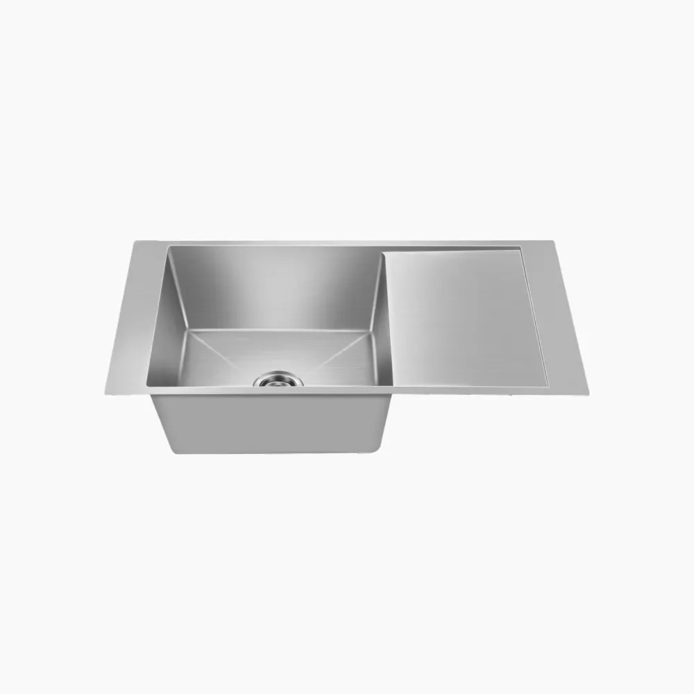 Nirali Maestro Small Stainless Steel Kitchen Sink, 36 x 18 in PC-NIR-MAESTROSMA-3618-SAT Hairline Satin - image 1