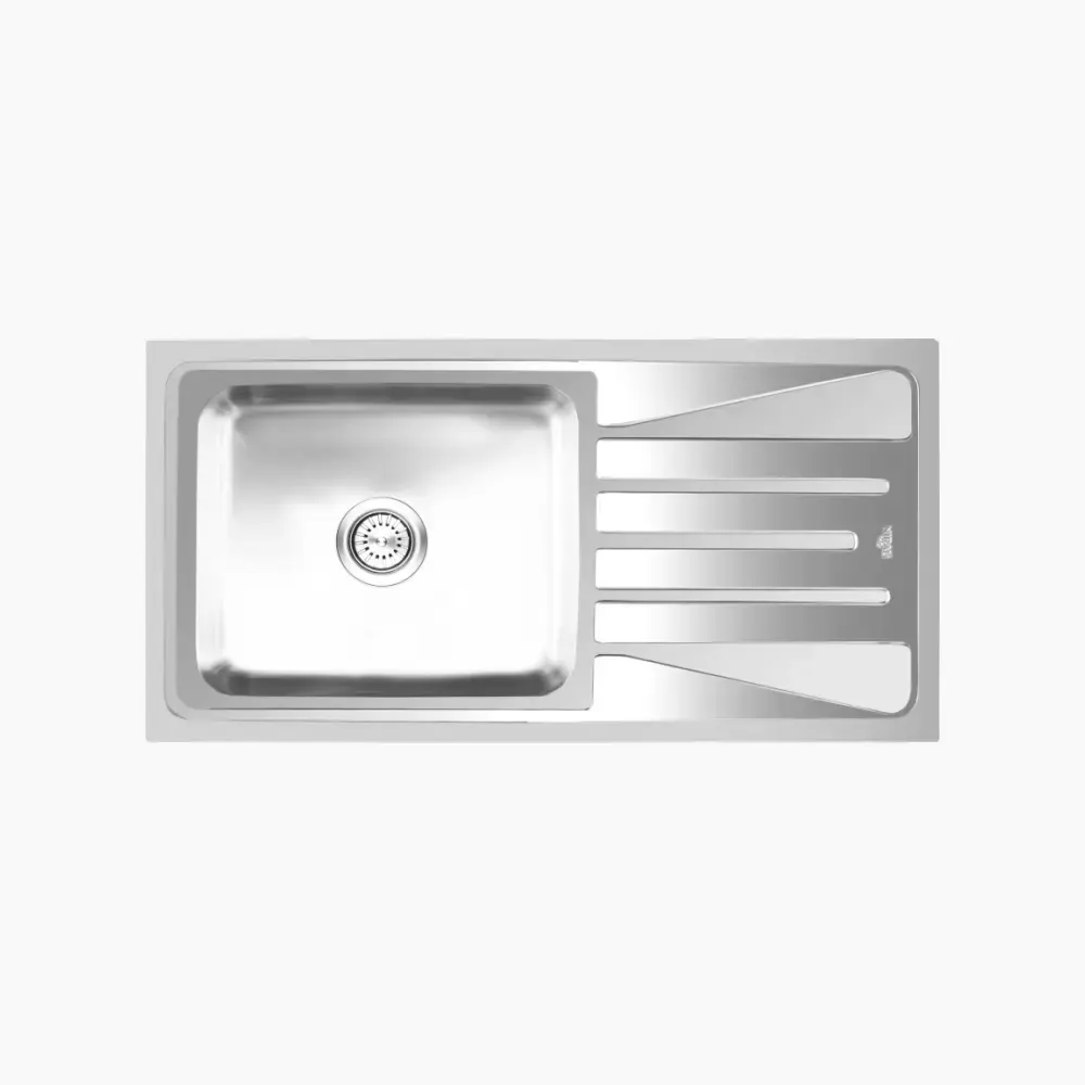 Nirali Olivia Big Stainless Steel Kitchen Sink, 41 x 20 in PC-NIR-OLIVIABIG-4120-GLO Glossy - image 1