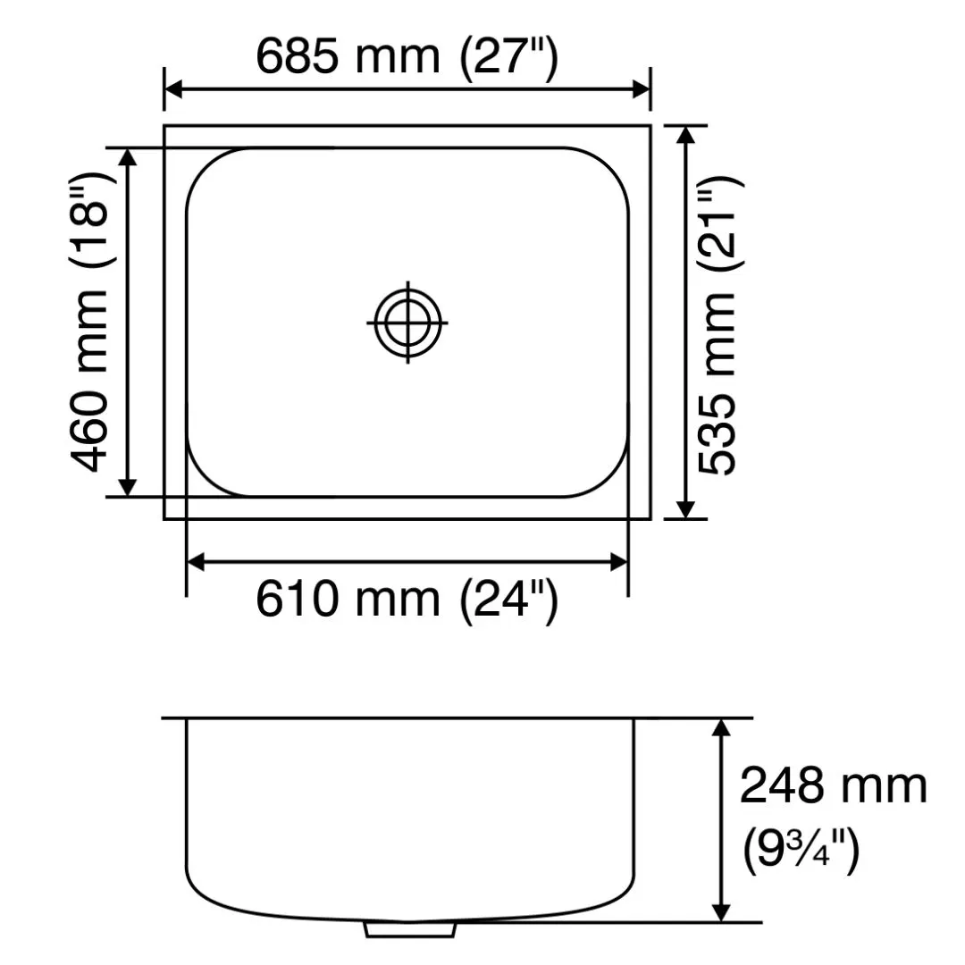 Nirali stainless steel sink rectangular straight range orra ( 27 x 21 inches ) PC-NIR-ORRA-2721-SAT Satin - image 2