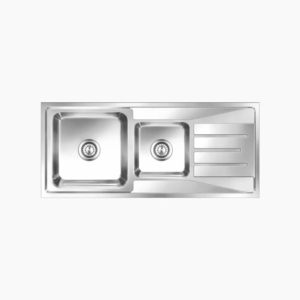 Nirali Orus Stainless Steel Kitchen Sink, Double Bowl, 46 x 20 in PC-NIR-ORUSBIG-4620-ANSC Anti Scratch - image 1