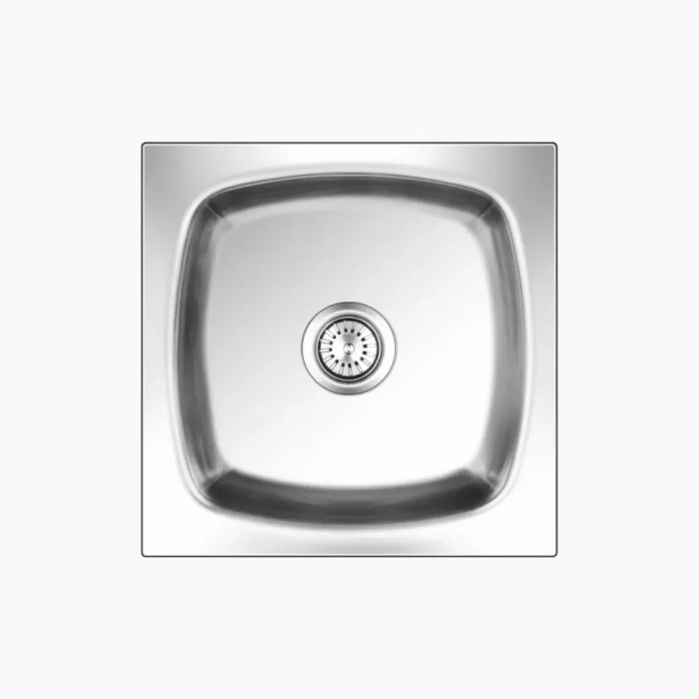 Nirali Square Plain Big Stainless Steel Kitchen Sink, 19 x 19 in PC-NIR-SQUAREPLABIG-1919-GLO Glossy - image 1