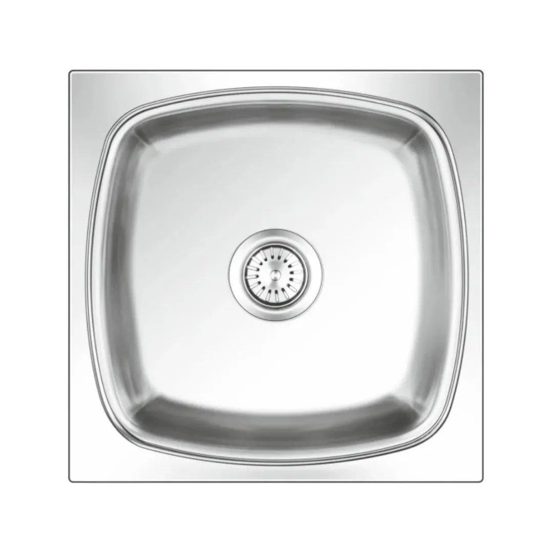 Nirali stainless steel sink popular range square plain deluxe big ( 19 x 19 inches ) PC-NIR-SQUAREPLADELBIG-1919-GLO Glossy - image 1