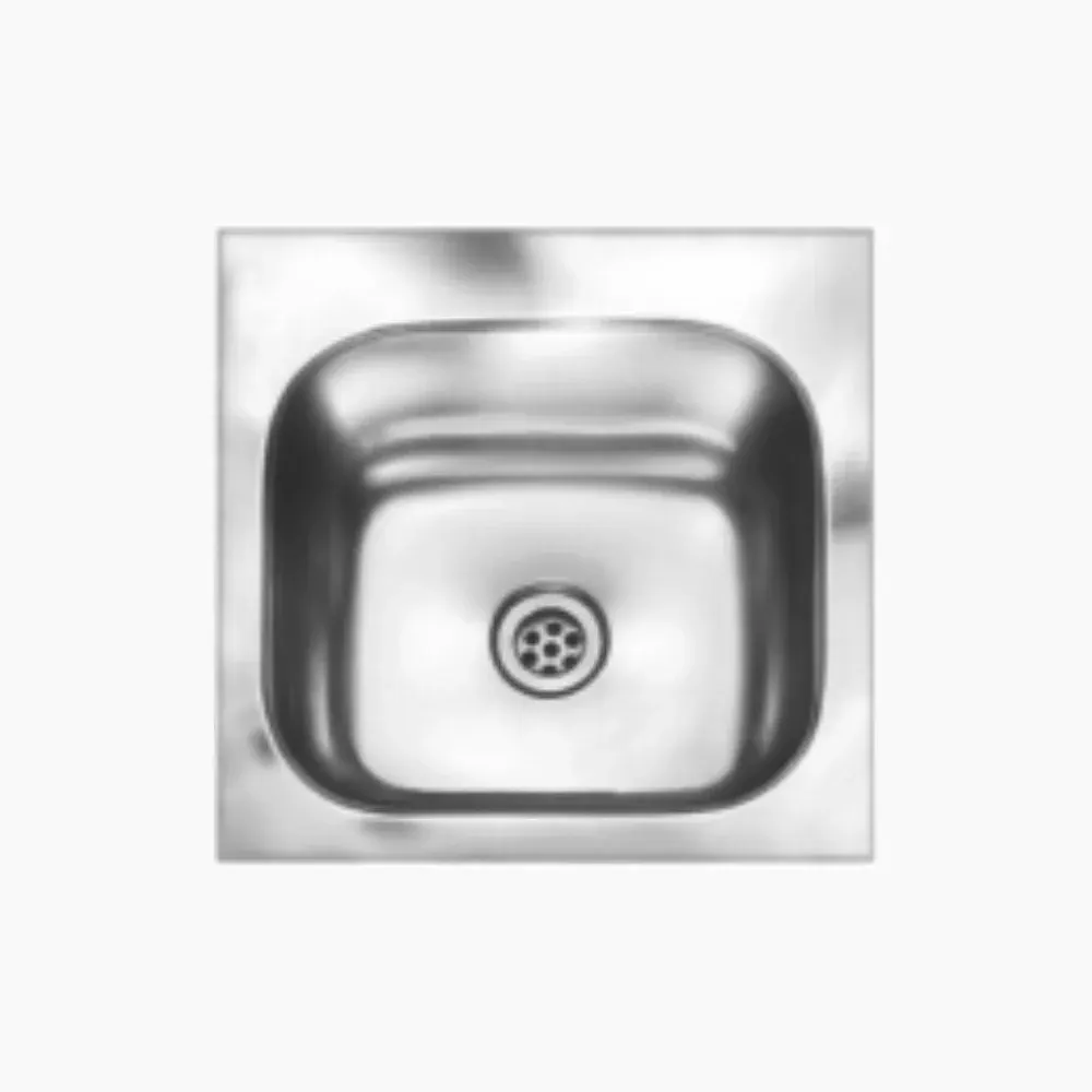 Nirali Square Unique Pantry Collection Stainless Steel Kitchen Sink, 12 x 12 in PC-NIR-SQUAREUNI-1212-GLO Glossy - image 1