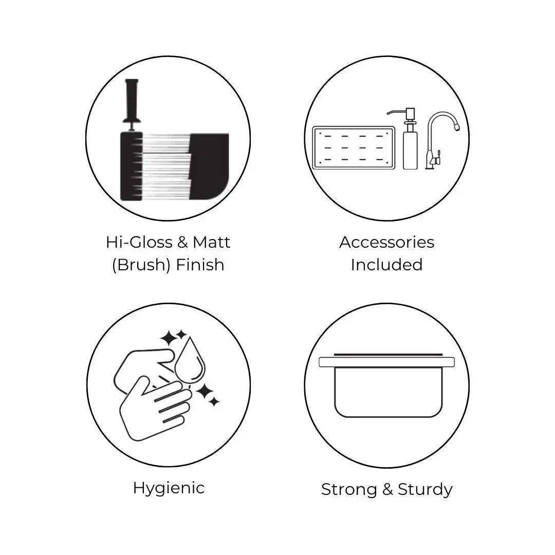 Hindware stainless steel Sink Designer series octavius ( 35 x 35 inches ) HINDWARE-STAINLESS-STEEL-SINK-DESIGNER-SERIES-OCTAVIUS-35-X-35-INCHES-SATIN Satin - image 2