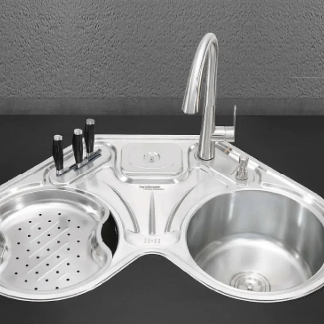 Hindware stainless steel Sink Designer series octavius ( 35 x 35 inches ) HINDWARE-STAINLESS-STEEL-SINK-DESIGNER-SERIES-OCTAVIUS-35-X-35-INCHES-SATIN Satin - image 4