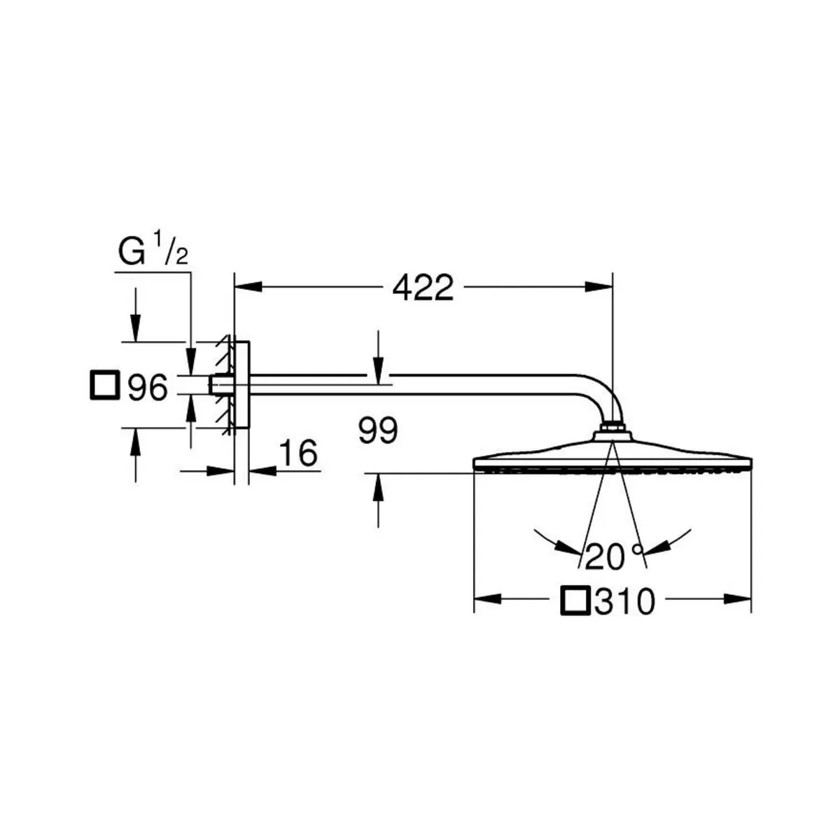Grohe single flow overhead showers mono 26564GLC 26564GLC Cool Sunrise - image 3