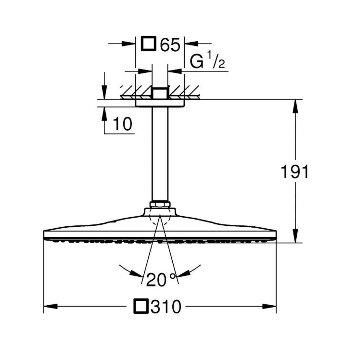Grohe single flow overhead showers mono 26566DA0 26566DA0 Warm Sunset - image 3