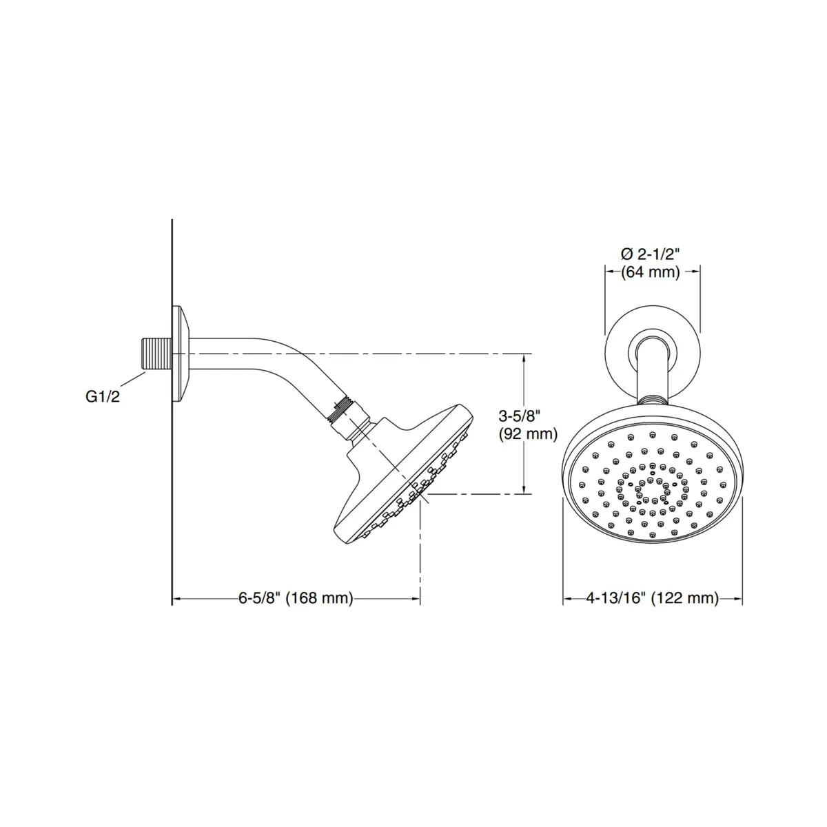 Kohler single flow overhead shower rain duet 23657IN-CP 23657IN-CP Chrome - image 3